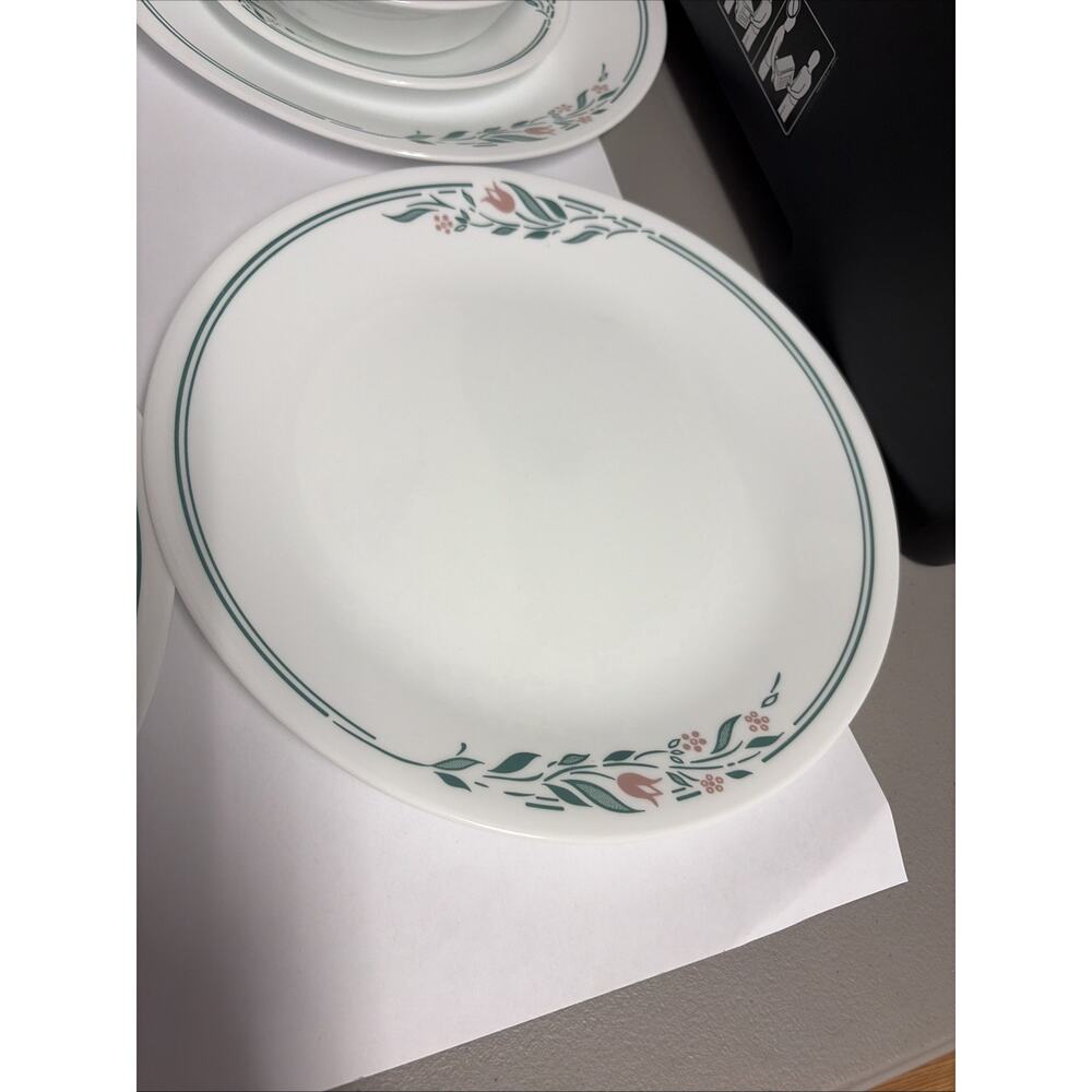 12 Pc Corelle Corningware Rosemarie Tulips Dinner & Bread Plates, Cereal Bowls - Picture 4 of 6